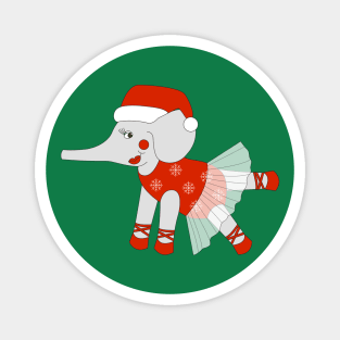 Christmas Ballerina Elephant Digital Art | Christmas Special | illusima Magnet